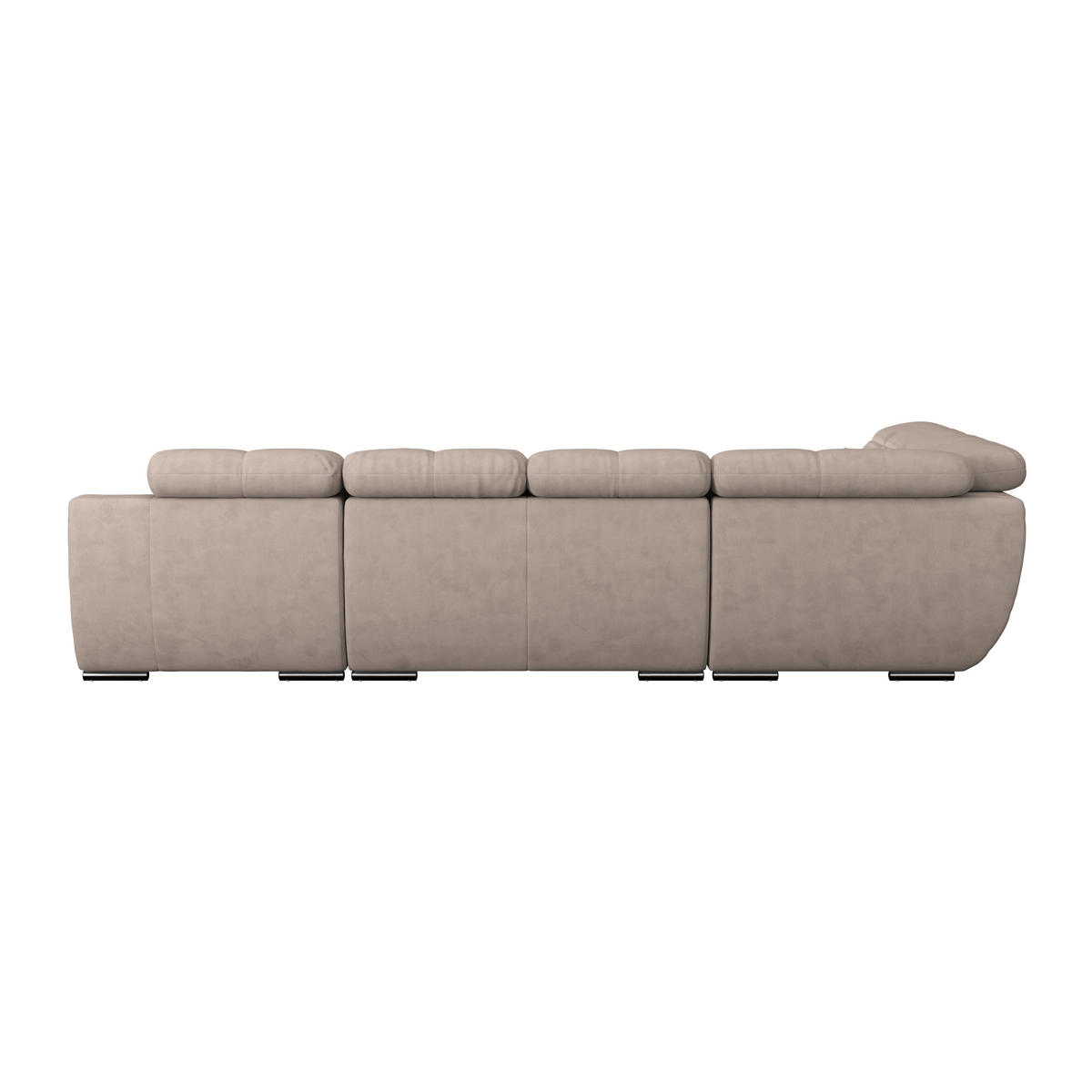 WOHNLANDSCHAFT Beige Mikrofaser  - Chromfarben/Beige, MODERN, Textil/Metall (228/345/184cm) - MID.YOU