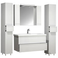 BADEZIMMER 5-teilig  in 160 cm  - Weiß, MODERN, Glas/Keramik (160cm) - MID.YOU