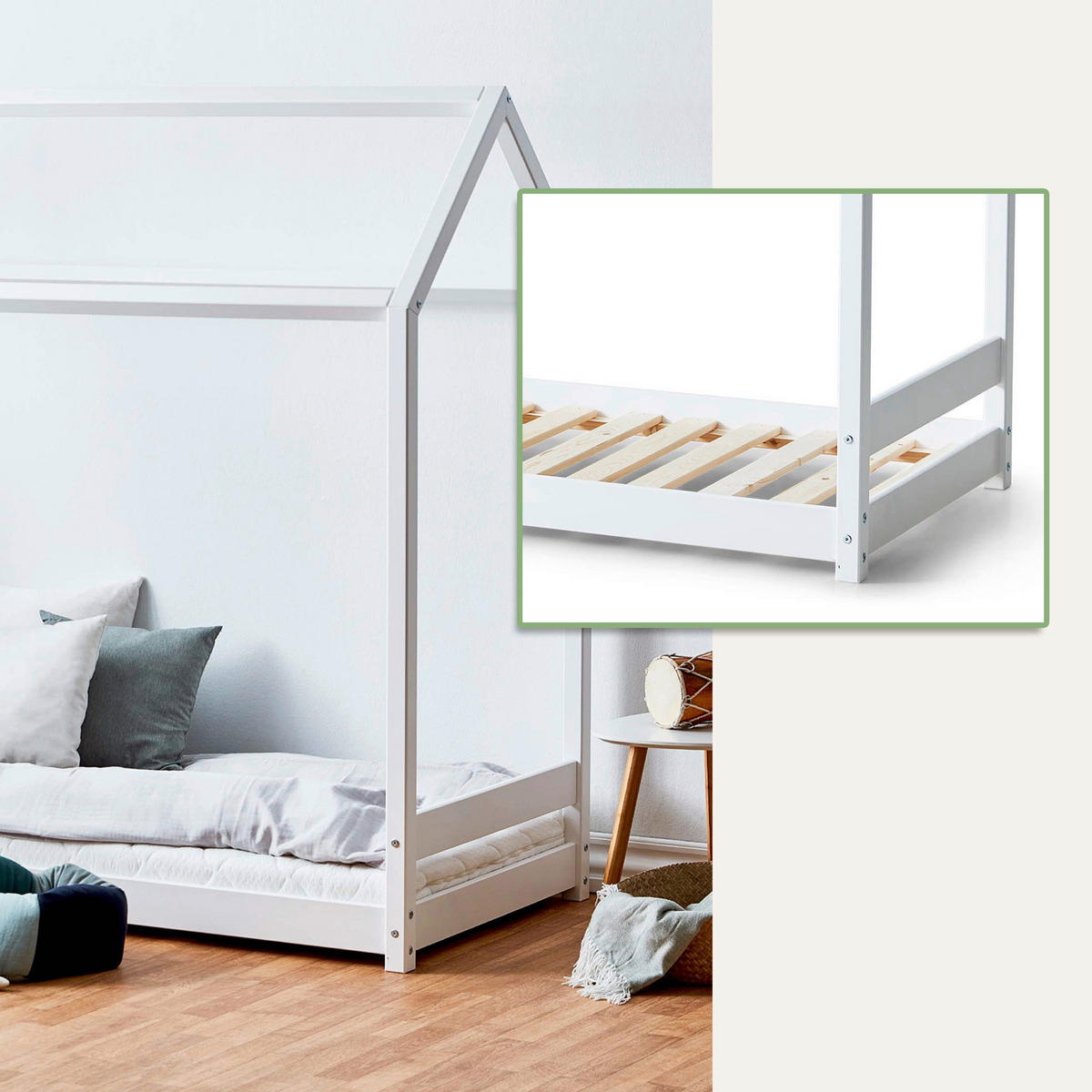HAUSBETT Rollrost 70/160 cm  in Weiß  - Naturfarben/Weiß, MODERN, Holz (70/160cm) - MID.YOU