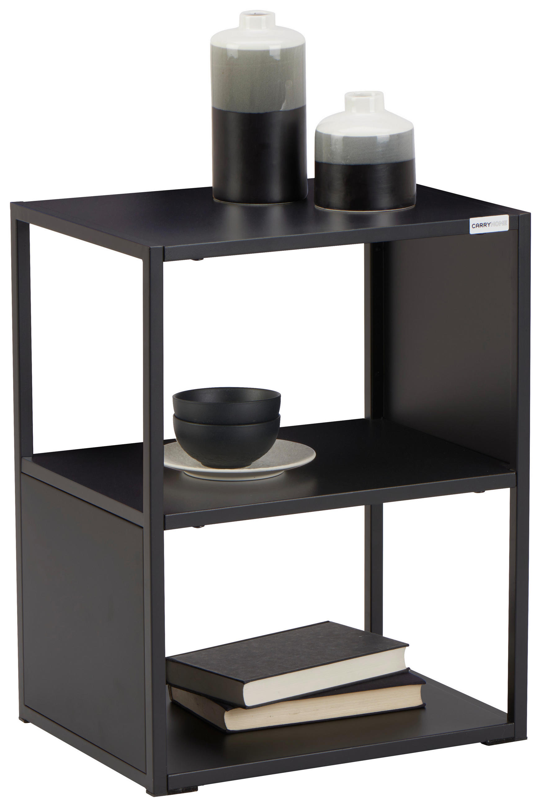 BEISTELLTISCH 40/30/51 cm Schwarz rechteckig  - Schwarz, Trend, Kunststoff/Metall (40/30/51cm) - Carryhome