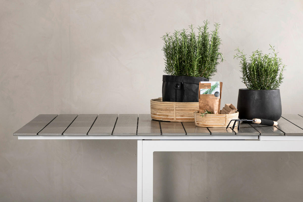 GARTENTISCH Metall Grau, Weiß rechteckig  - Weiß/Grau, KONVENTIONELL, Metall (229/100/75cm) - Gardenson