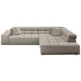 ECKSOFA in Feincord Sandfarben  319/215 cm  - Sandfarben/Schwarz, Design, Kunststoff/Textil (319/215cm) - Hom`in