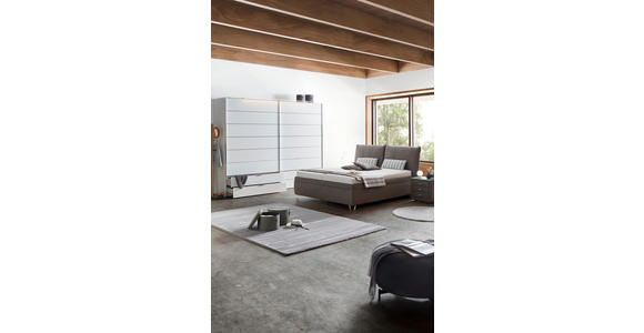 POLSTERBETT Matratze, gepolstertes Kopfteil, Lattenrost, Bettkasten Dunkelgrau 200/200 cm - Dunkelgrau/Silberfarben, KONVENTIONELL, Holz/Textil (200/200cm) - Dieter Knoll