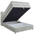 BOXSPRINGBETT 140/200 cm  in Hellgrau  - Hellgrau/Schwarz, KONVENTIONELL, Kunststoff/Textil (140/200cm) - Carryhome