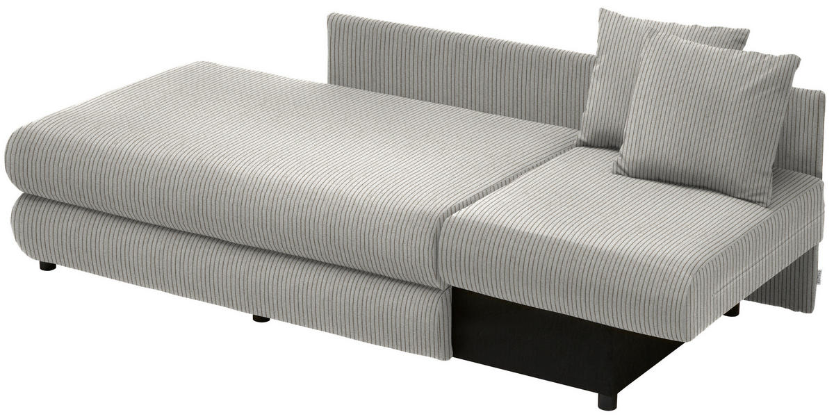RÉCAMIERE in Cord Weiss  - Weiss/Schwarz, Design, Kunststoff/Textil (171/71-88/93cm) - Cantus