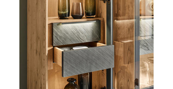 HÄNGEVITRINE Anthrazit, Schieferfarben, Kastanienfarben  47/117,2/39,5 cm  - Kastanienfarben/Schieferfarben, Natur, Glas/Holz (47/117,2/39,5cm) - Valnatura