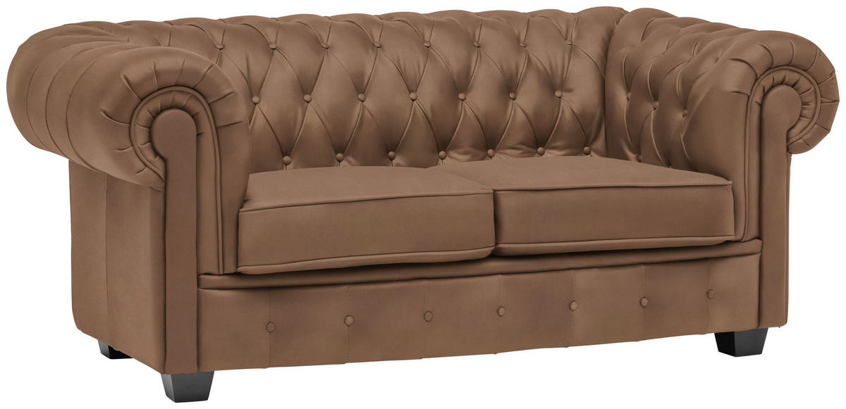 CHESTERFIELD SOFA braon  - vendž/braon, Lajfstajl, tekstil/drvo (180/76,5/96cm) - Landscape