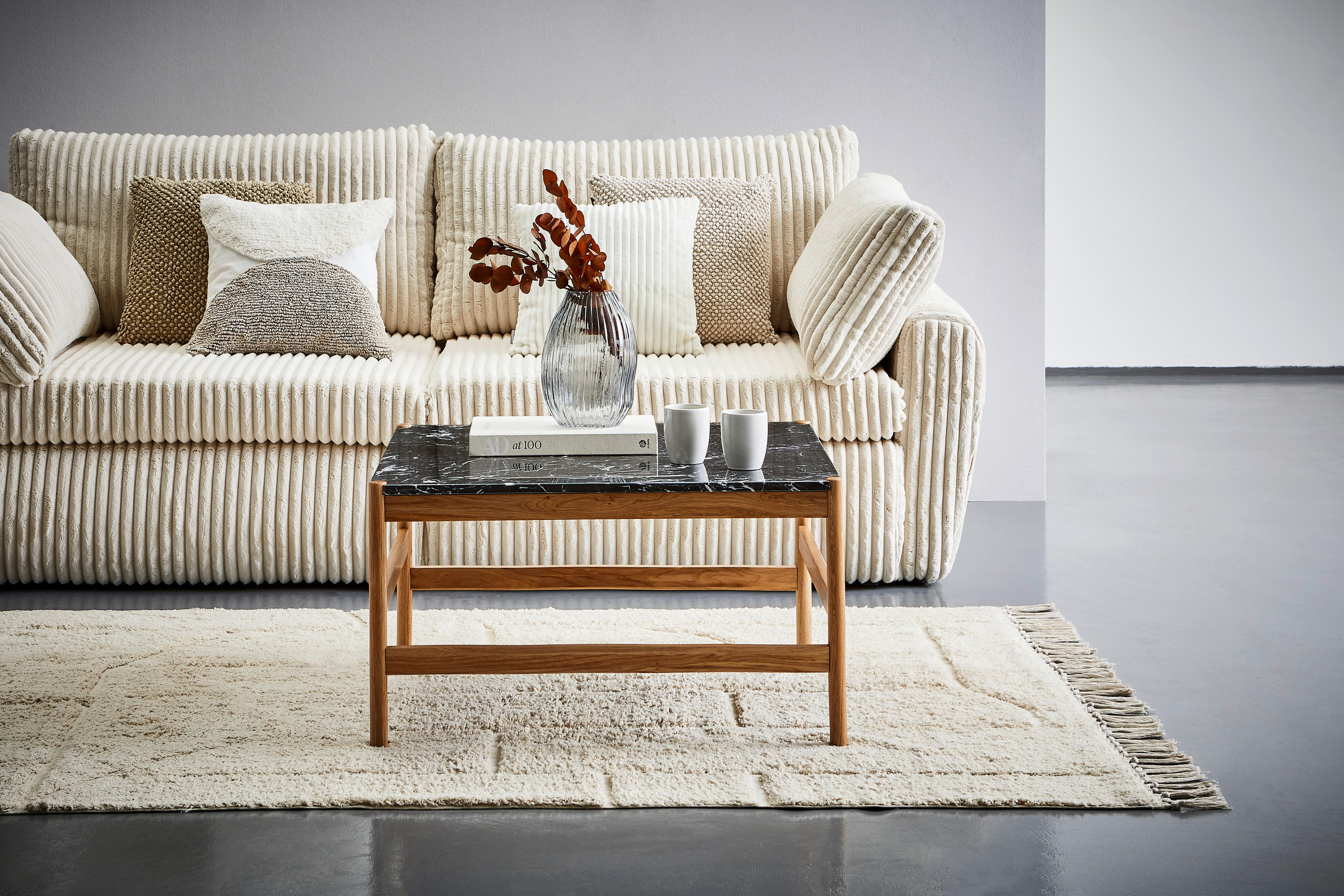 SOFFBORD i trä, sten  - svart/naturfärgad, Modern, trä/sten (80/45/80cm) - MID.YOU
