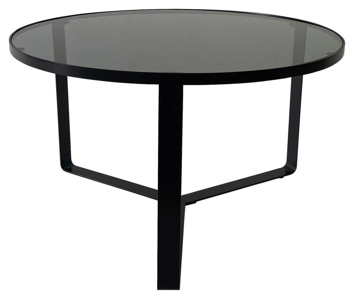 COUCHTISCH ESG 70/70/42 cm rund Grau, Schwarz  - Schwarz/Grau, Design, Glas/Metall (70/70/42cm) - Novel