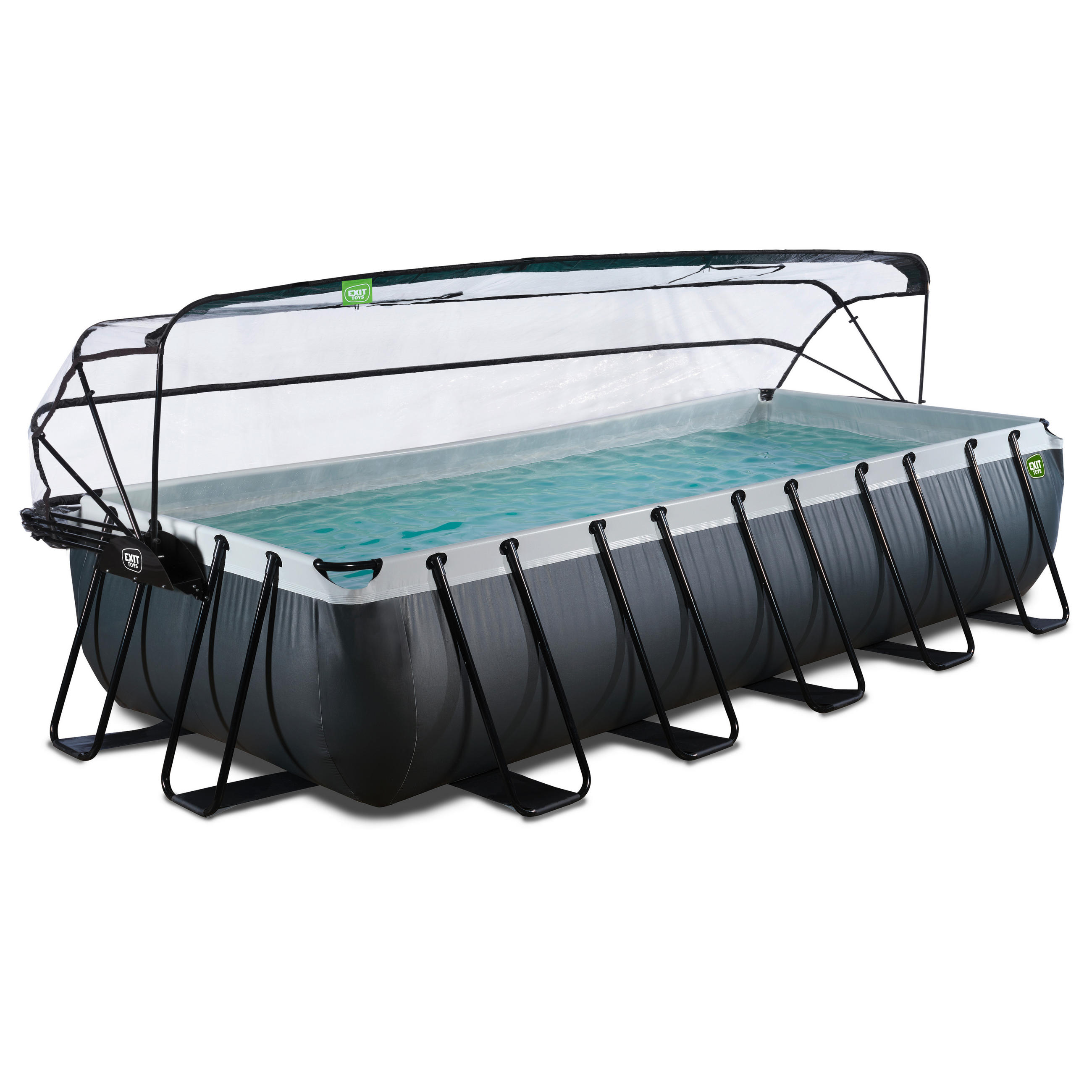 POOL-SET 610/320/220 cm  - Schwarz, KONVENTIONELL, Kunststoff (610/320/220cm) - EXIT Toys