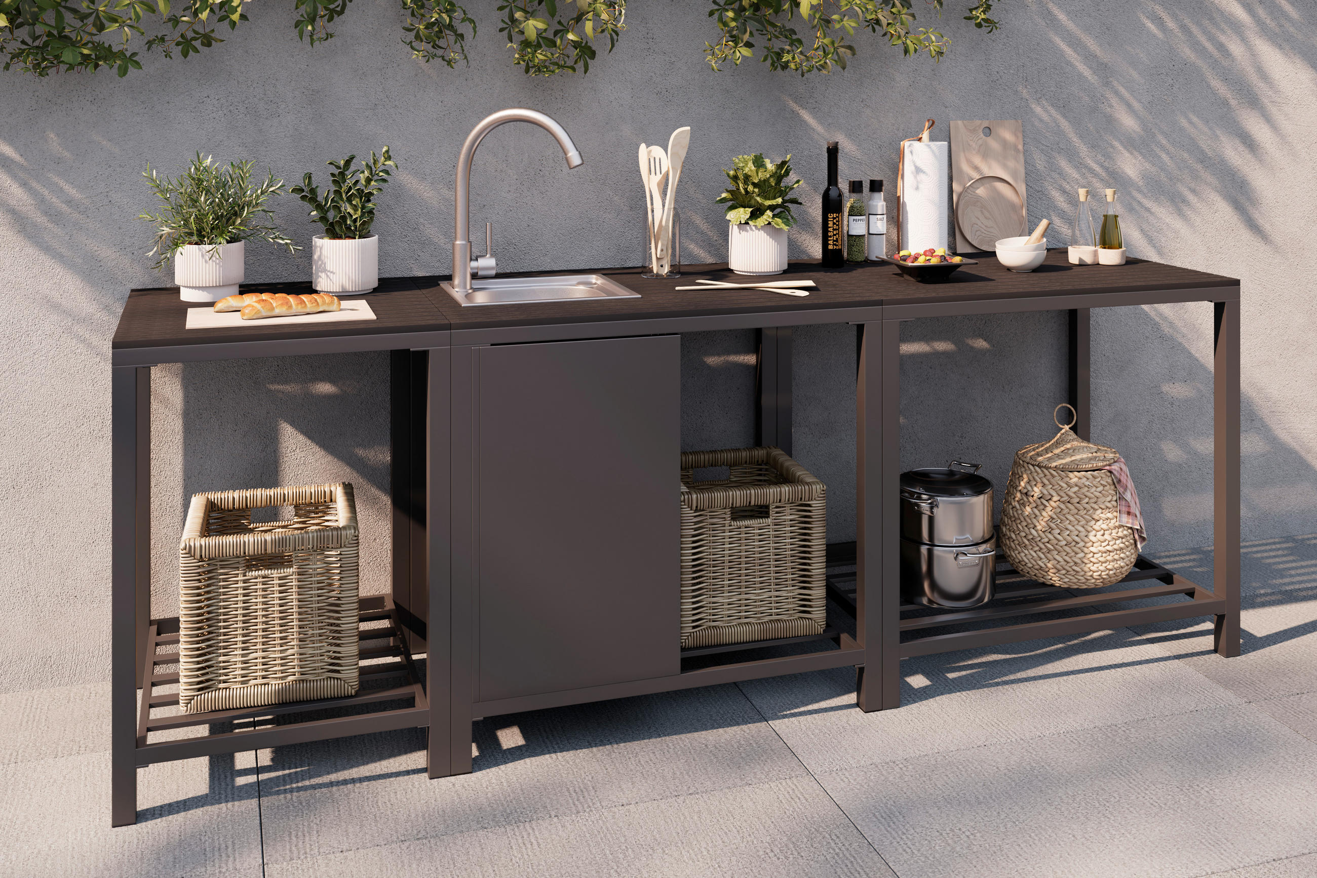 OUTDOORKÜCHE - Anthrazit, Modern, Kunststoff/Metall (60/84/61,5cm) - Ambia Garden