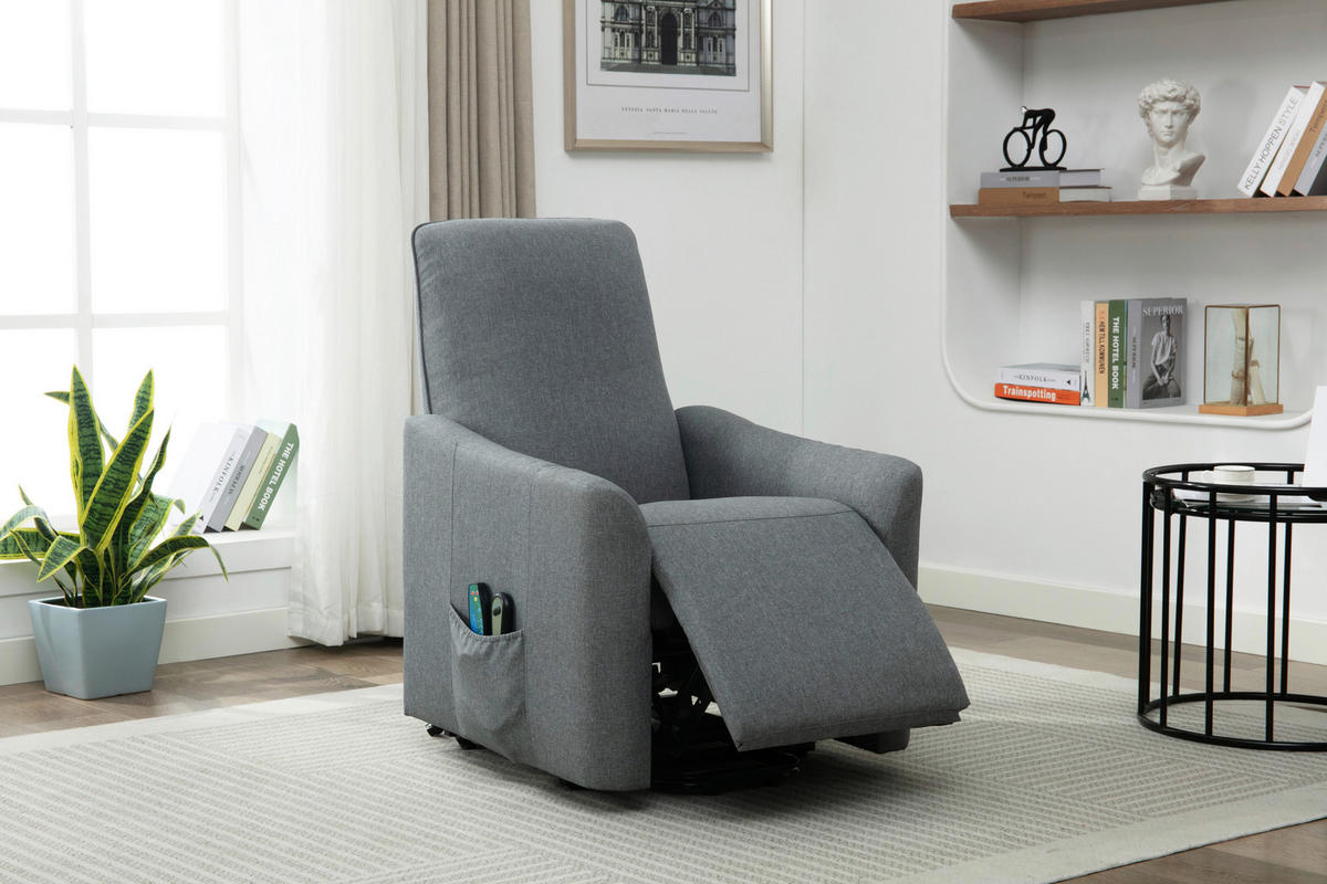 TV-FOTEL - fekete/szürke, Konventionell, textil/fém (73.5/103/87cm) - MID.YOU