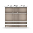 DREHTÜRENSCHRANK  in Weiß  - Weiß, Design, Glas/Holzwerkstoff (226/210/54cm) - Carryhome