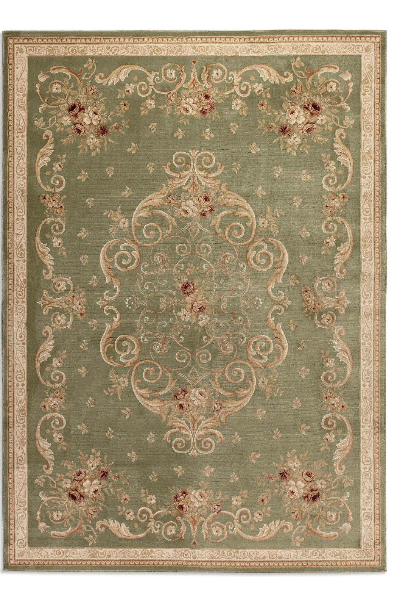 VINTAGE-TEPPICH 80/120 cm Herat Creme, Olivgrün  - Creme/Olivgrün, Basics, Kunststoff/Textil (80/120cm)