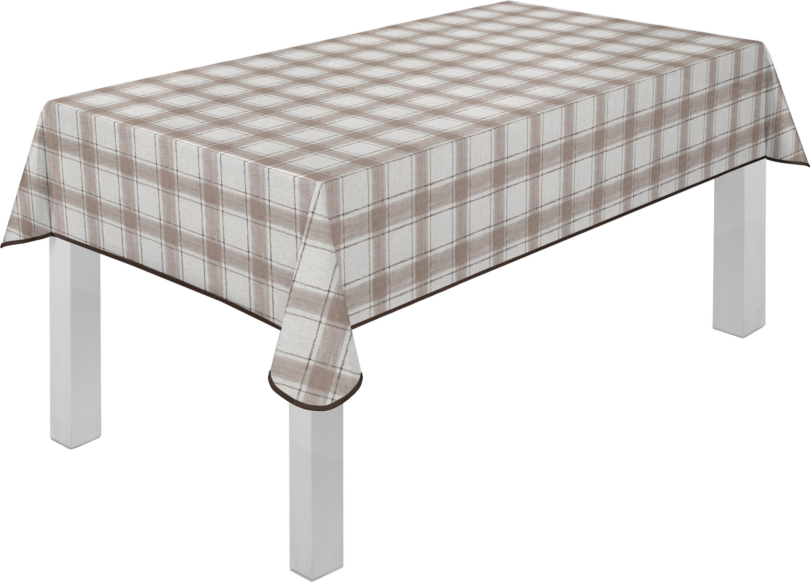 TISCHDECKE KARO 110/140 cm  - Braun, ROMANTIK / LANDHAUS, Textil (110/140cm) - Peyer Syntex