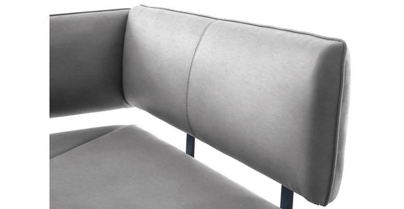ECKBANK 180/140 cm in Schwarz, Hellgrau - Hellgrau/Schwarz, MODERN, Textil/Metall (180/140cm) - Cantus