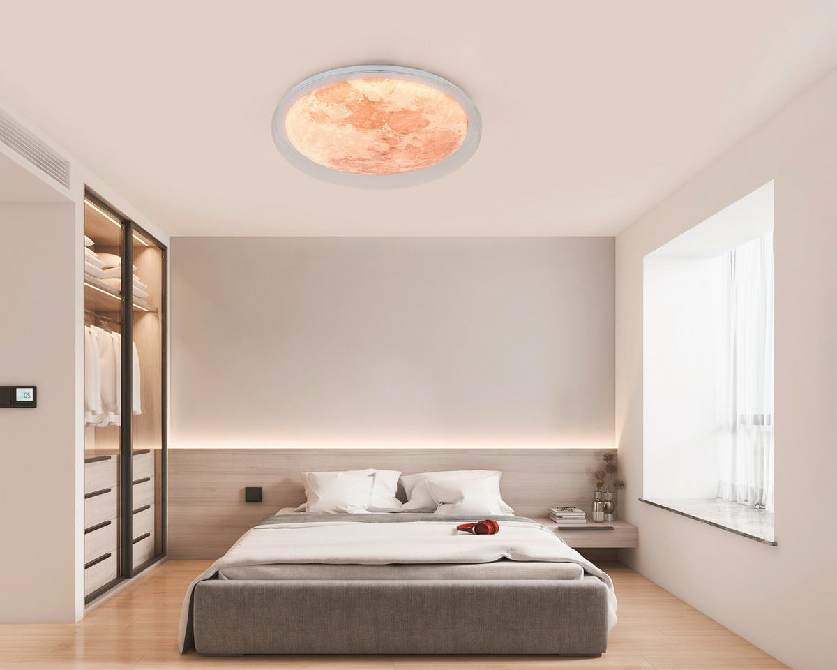LED-DECKENLEUCHTE Derby 40/8 cm   - Transparent/Silberfarben, Trend, Kunststoff/Metall (40/8cm) - Novel
