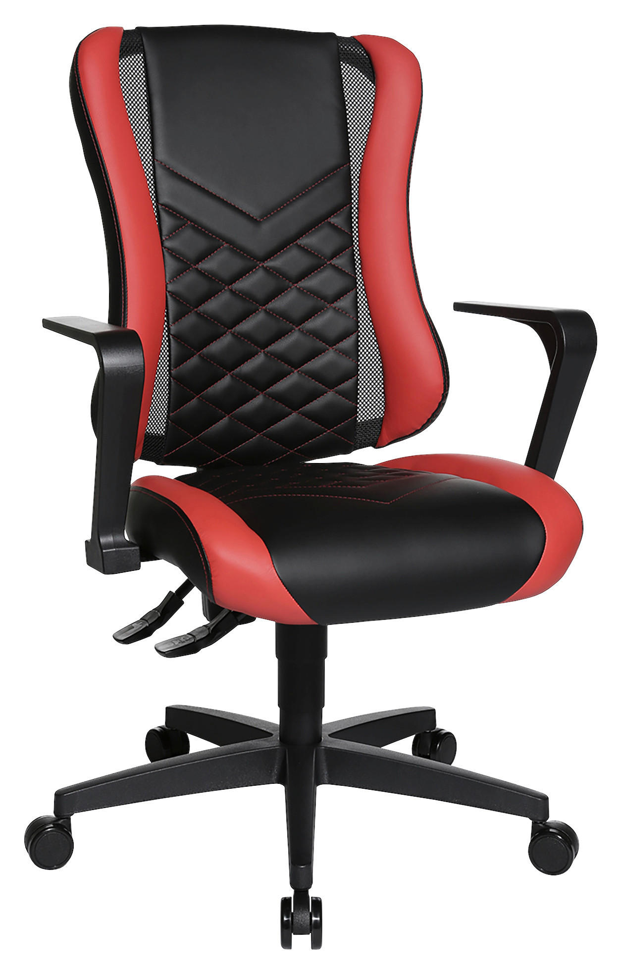 GAMINGSTUHL Rot, Schwarz Kunststoff, Textil   - Rot/Schwarz, Design, Kunststoff/Textil (47,5/99-107/44cm) - Dieter Knoll
