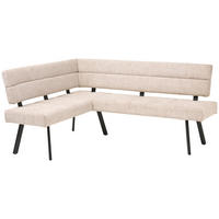 ECKBANK 150/190 cm Webstoff Beige   - Beige/Schwarz, KONVENTIONELL, Textil/Metall (150/190cm) - MID.YOU