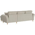 ECKSOFA in Flachgewebe Taupe  - Taupe/Eichefarben, KONVENTIONELL, Holz/Textil (265/159cm) - Carryhome