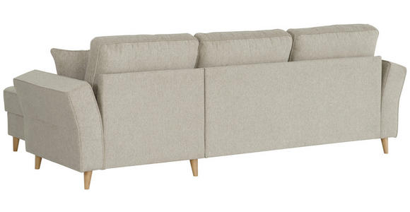 ECKSOFA in Flachgewebe Taupe  - Taupe/Eichefarben, KONVENTIONELL, Holz/Textil (265/159cm) - Carryhome