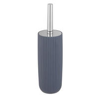 WC-BÜRSTENGARNITUR - Chromfarben/Dunkelblau, Basics, Kunststoff (10/36,5/10cm) - Wenko