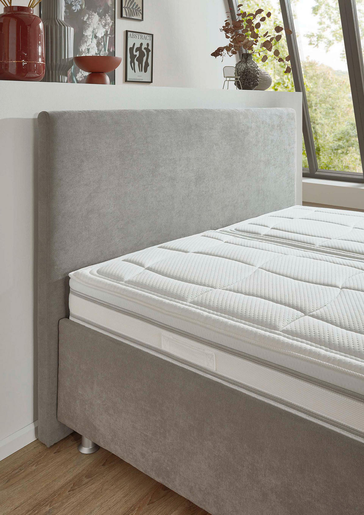 POLSTERBETT gepolstertes Kopfteil, Bettkasten, Lattenroste, Matratzen Beige 200/200 cm  - Beige/Silberfarben, KONVENTIONELL, Holz/Holzwerkstoff (200/200cm) - Beldomo - Sleep
