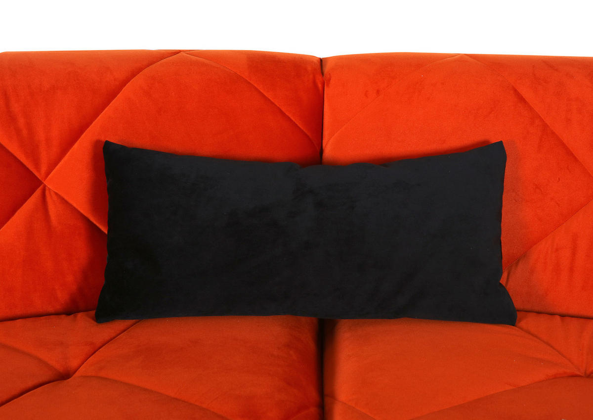 MEGA SOFA narandžasta, crna  - crna/narandžasta, Dizajnerski, tekstil/metal (260/300/80/46/130cm) - Ambia Home