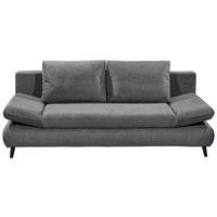 SCHLAFSOFA Mikrofaser Anthrazit Querschläfer  inkl. Rückenkissen, Bettkasten, Schlaffunktion, Rücken echt  - Anthrazit/Schwarz, KONVENTIONELL, Kunststoff/Textil (212/88/101cm) - MID.YOU