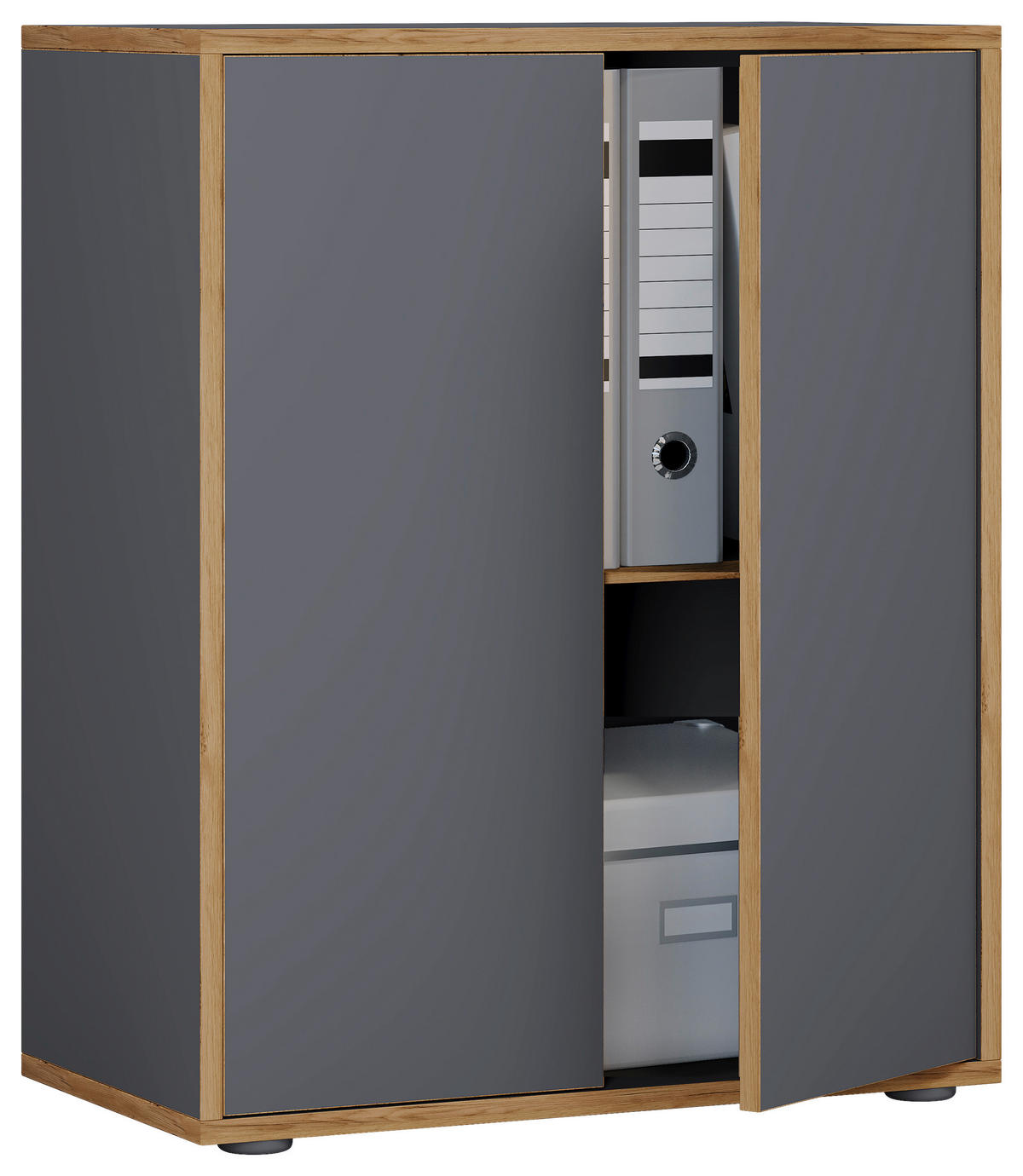 AKTENSCHRANK 60/74/33 cm  - Honigeiche/Anthrazit, Design, Holzwerkstoff (60/74/33cm) - MID.YOU