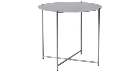 BEISTELLTISCH rund Taupe  - Taupe/Anthrazit, Design, Metall (49/49/49cm) - Xora