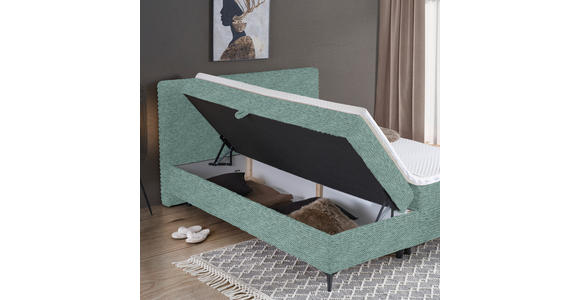 BOXBETT 160/200 cm in Türkis - Türkis/Schwarz, Design, Holz/Holzwerkstoff (160/200cm) - Xora
