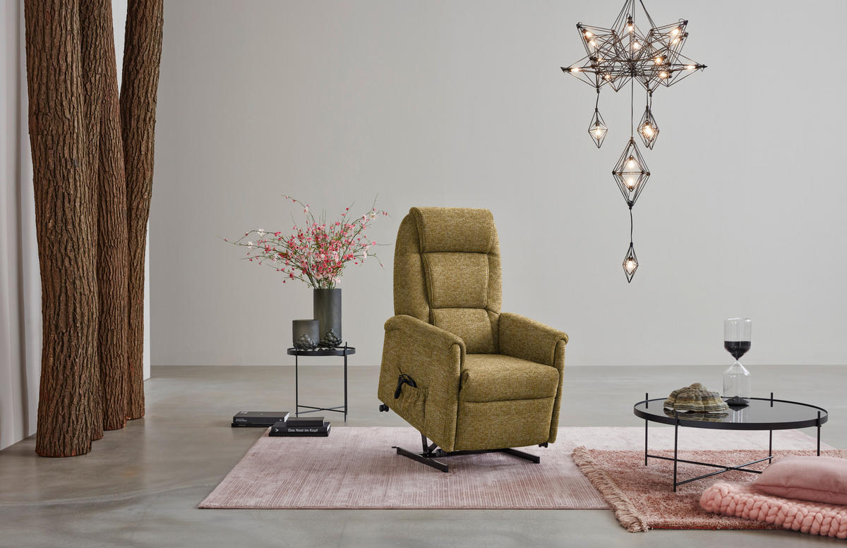 FERNSEHSESSEL in Flachgewebe Currygelb  - Currygelb/Schwarz, KONVENTIONELL, Kunststoff/Textil (69/105/82cm) - Himolla