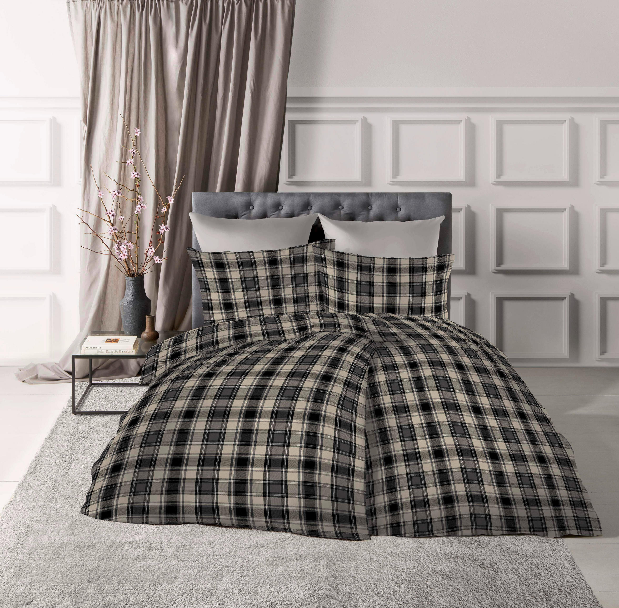 BETTWÄSCHE Lech Flanell 200/220 cm  - Anthrazit, Design, Textil (200/220cm) - Fleuresse
