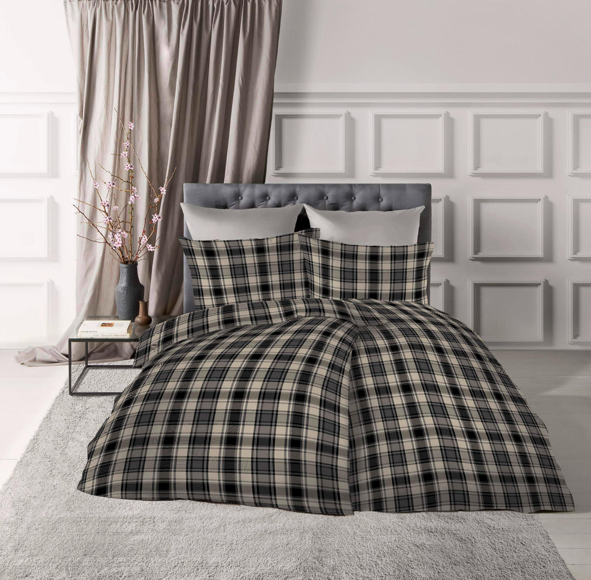 BETTWÄSCHE Lech Flanell 240/220 cm  - Anthrazit, Design, Textil (240/220cm) - Fleuresse