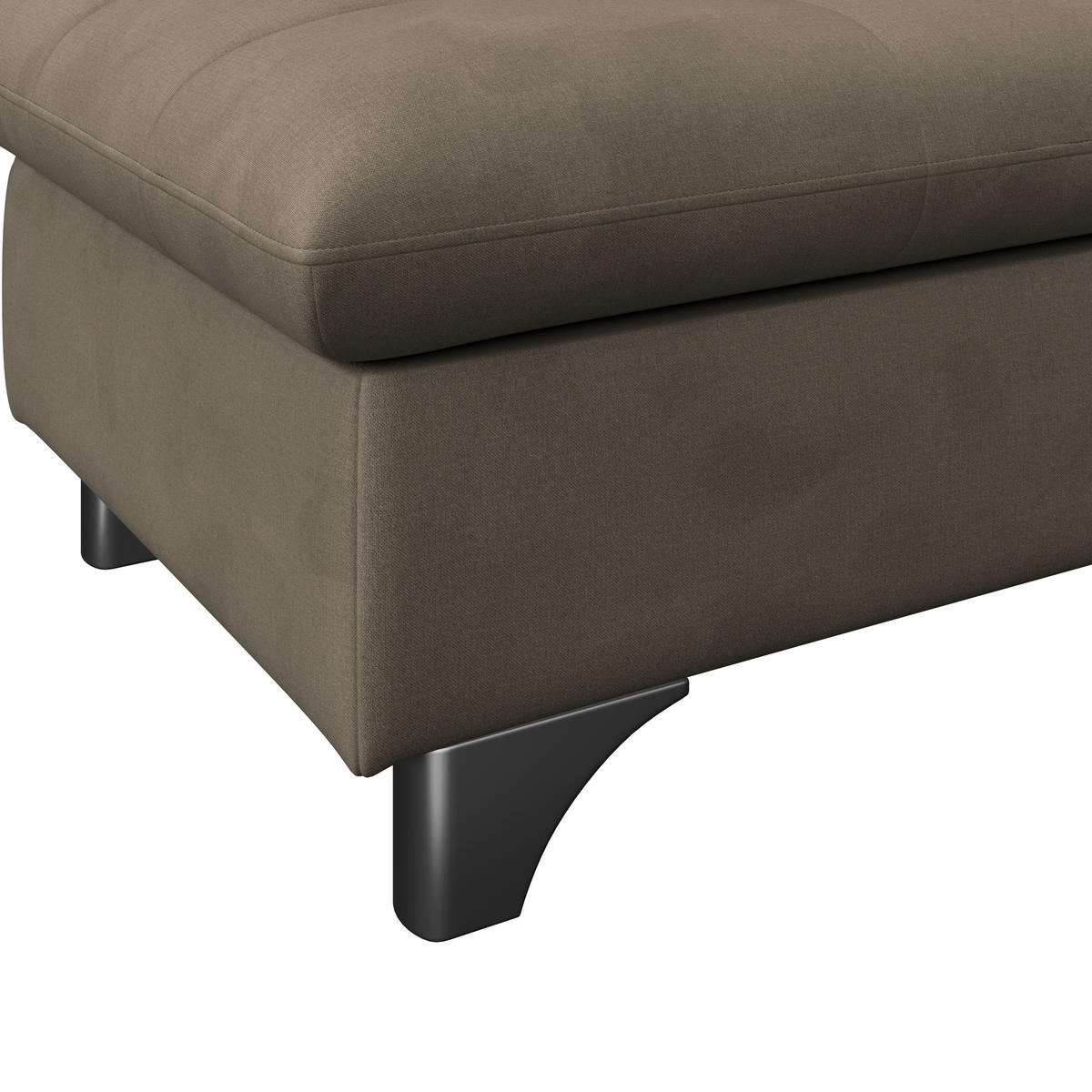 HOCKER Chenille Taupe  - Taupe/Chromfarben, KONVENTIONELL, Textil/Metall (108/46/108cm) - Livetastic