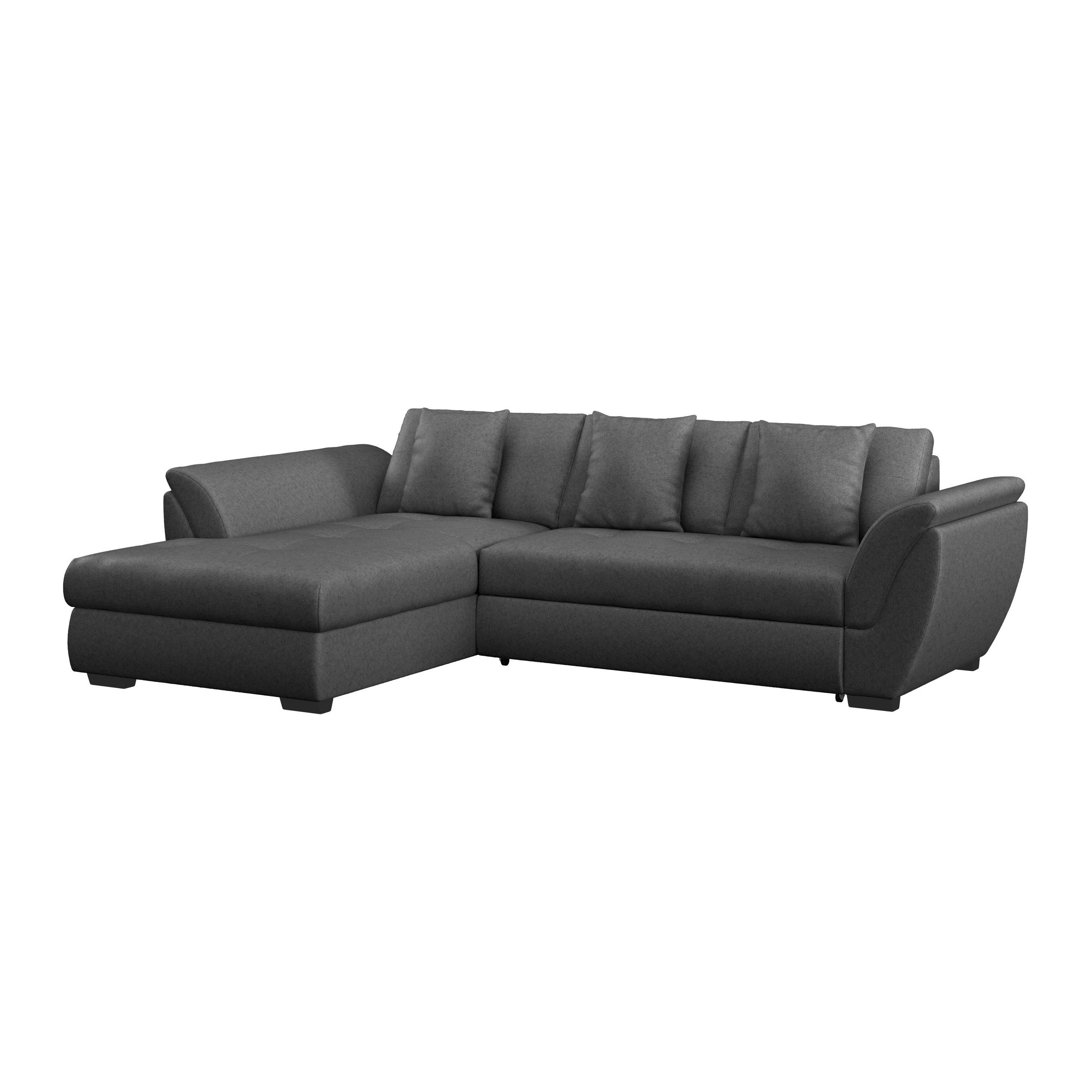 ECKSOFA in Webstoff Anthrazit  - Anthrazit/Schwarz, Design, Kunststoff/Textil (187/278cm) - Livetastic