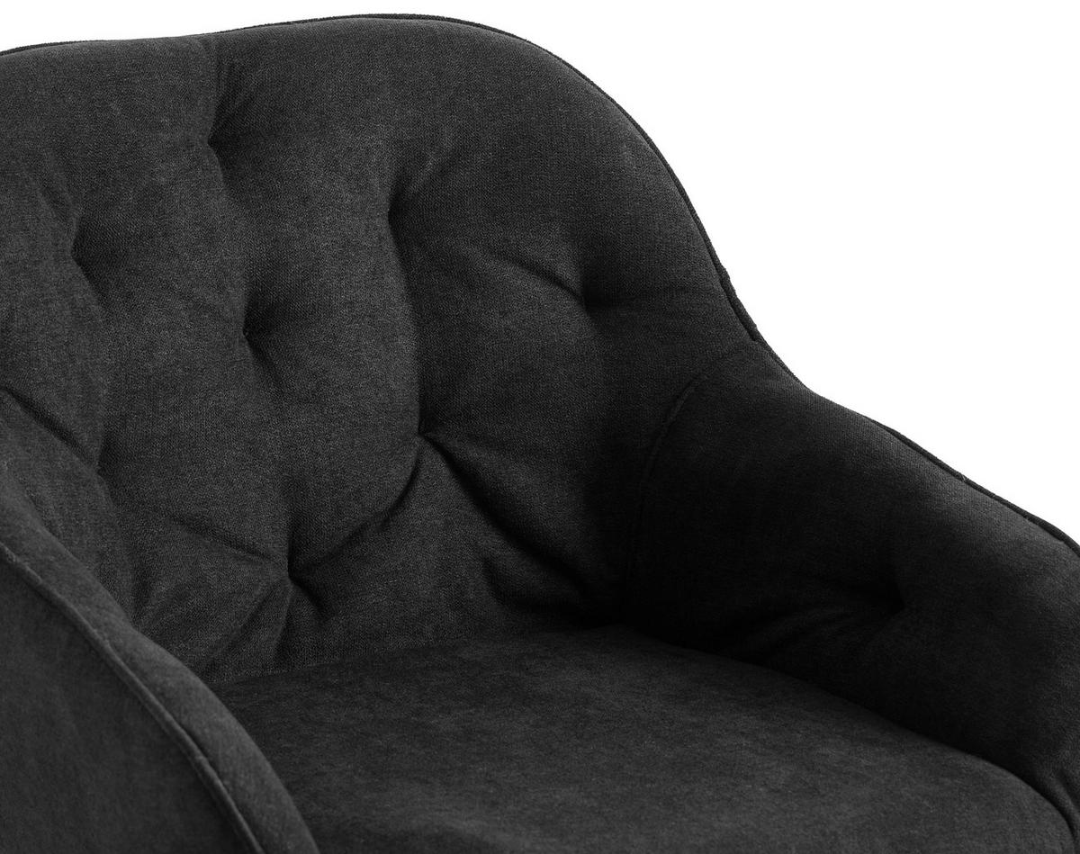 ARMLEHNSTUHL  in Eisen Webstoff  - Anthrazit/Schwarz, ROMANTIK / LANDHAUS, Textil/Metall (55/80/61cm) - Livetastic