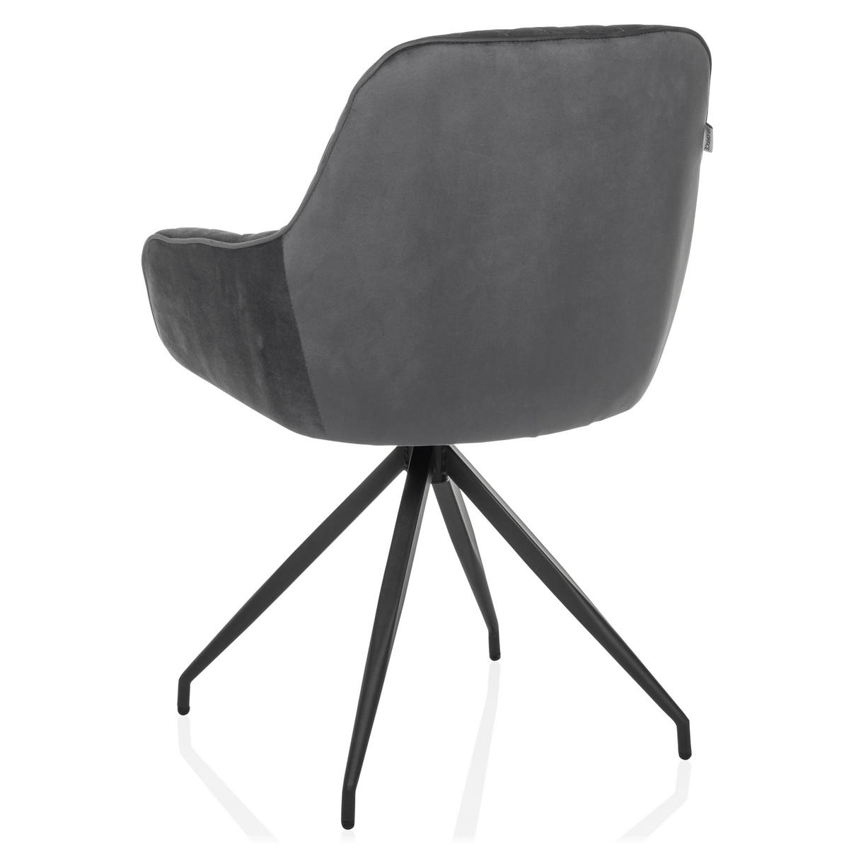 ARMLEHNSTUHL  in  - Schwarz/Grau, MODERN, Textil/Metall (58/87/57cm) - MID.YOU