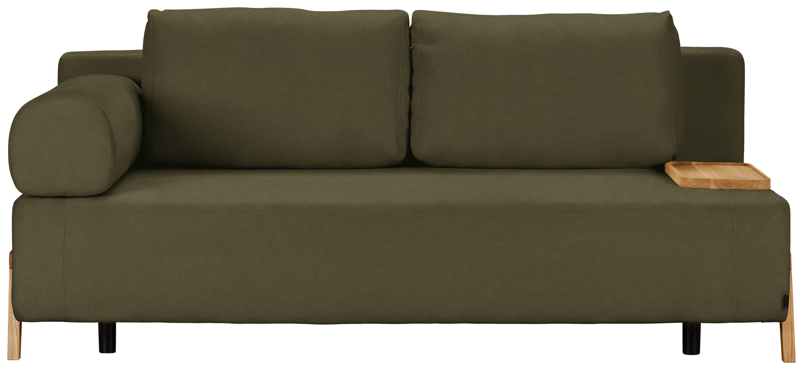 SCHLAFSOFA Holz, Textil Olivgrün  - Naturfarben/Olivgrün, Design, Holz/Textil (211/88/102cm) - Niels Andersson