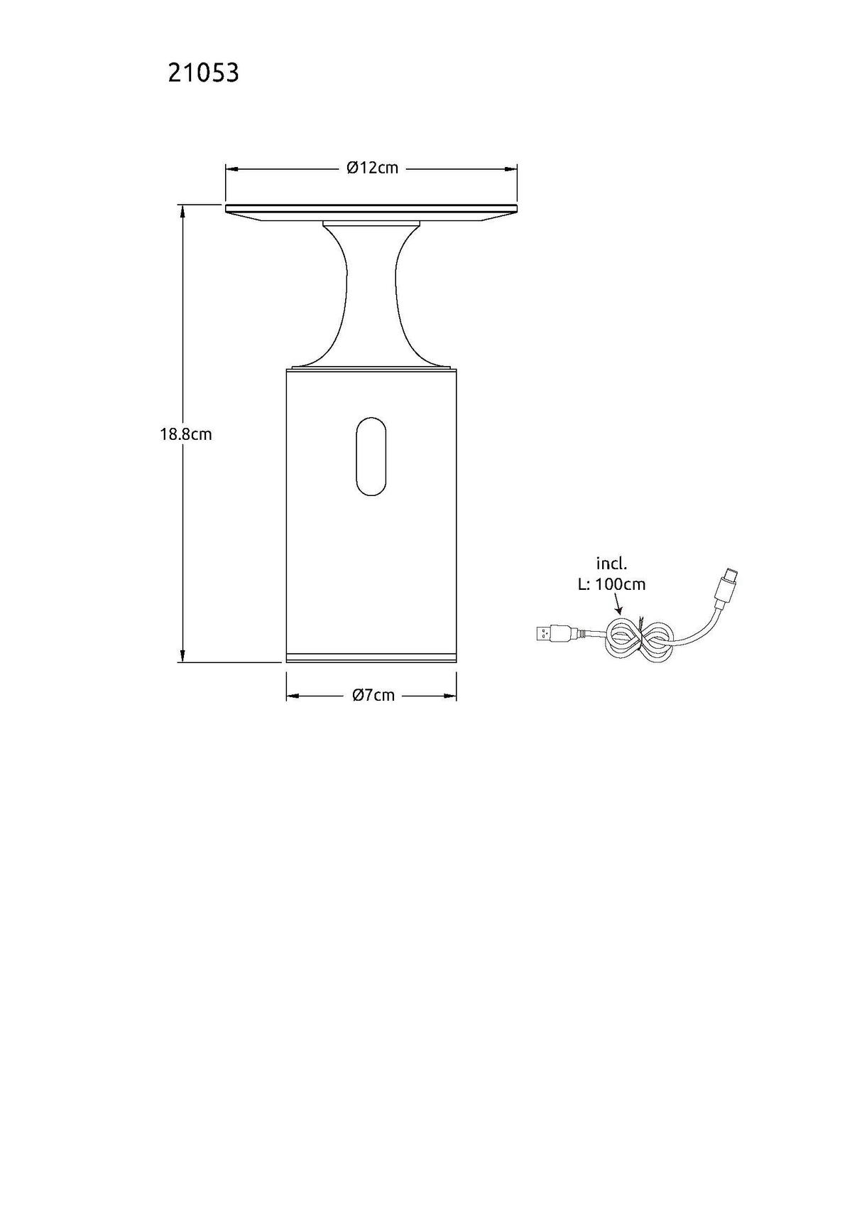 PORTABEL LAMPA TRAVERTIN 12/18,8 cm   - vit/grafitfärgad, Design, metall/plast (12/18,8cm) - Globo