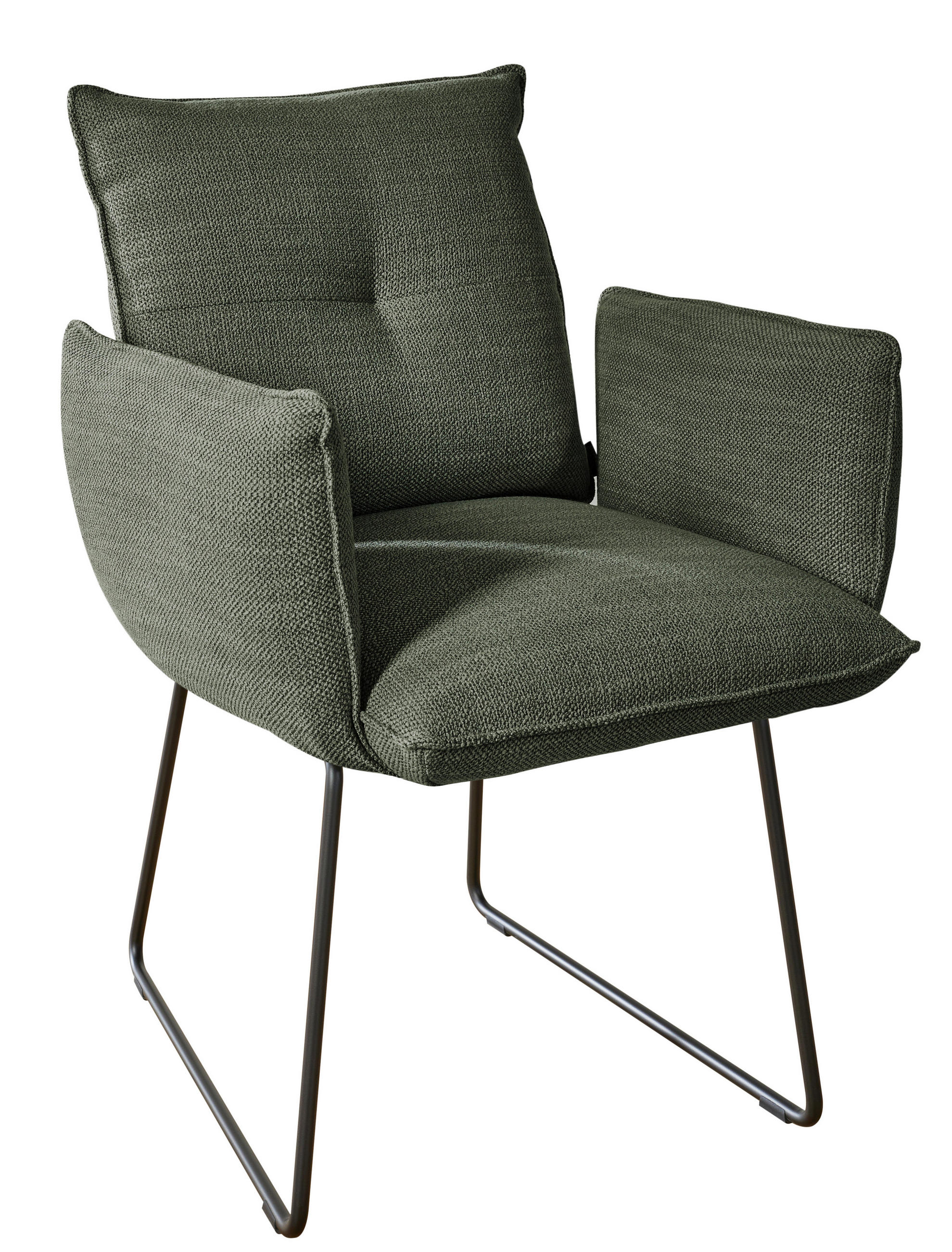 ARMLEHNSTUHL  in Stahl Struktur  - Schwarz/Grün, Design, Textil/Metall (65/90/70cm) - Dieter Knoll