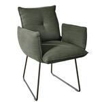 ARMLEHNSTUHL  in Stahl Struktur  - Schwarz/Grün, Design, Textil/Metall (65/90/70cm) - Dieter Knoll
