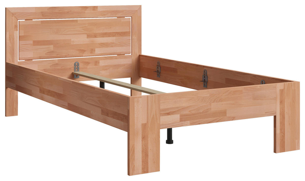 BETT 120/200 cm  in Kernbuche  - Kernbuche, Natur, Holz (120/200cm) - Linea Natura