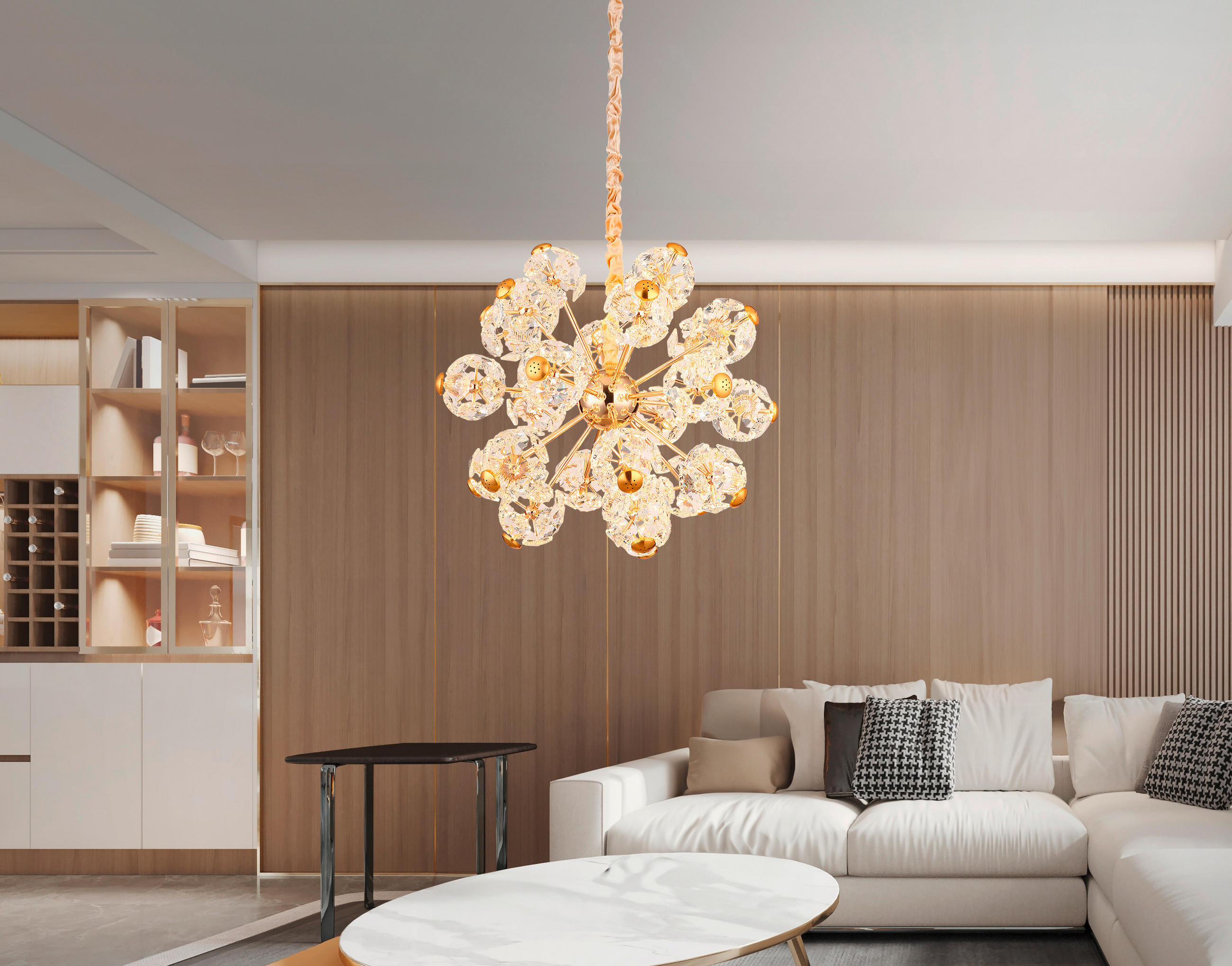LED-HÄNGELEUCHTE 65/135 cm  - Klar/Goldfarben, KONVENTIONELL, Glas/Metall (65/135cm)