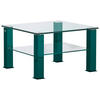 COUCHTISCH in Metall, Glas 75/75/42,5 cm  - Blau/Grün, Design, Glas/Kunststoff (75/75/42,5cm)