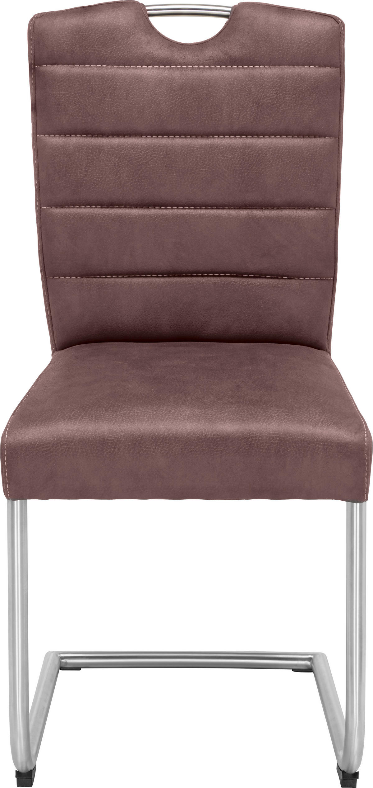 Scaun Bucatarie din metal, textil, maro, culoare inox - maro/gri deschis, Design, metal/textil (46/96/59cm) - Novel