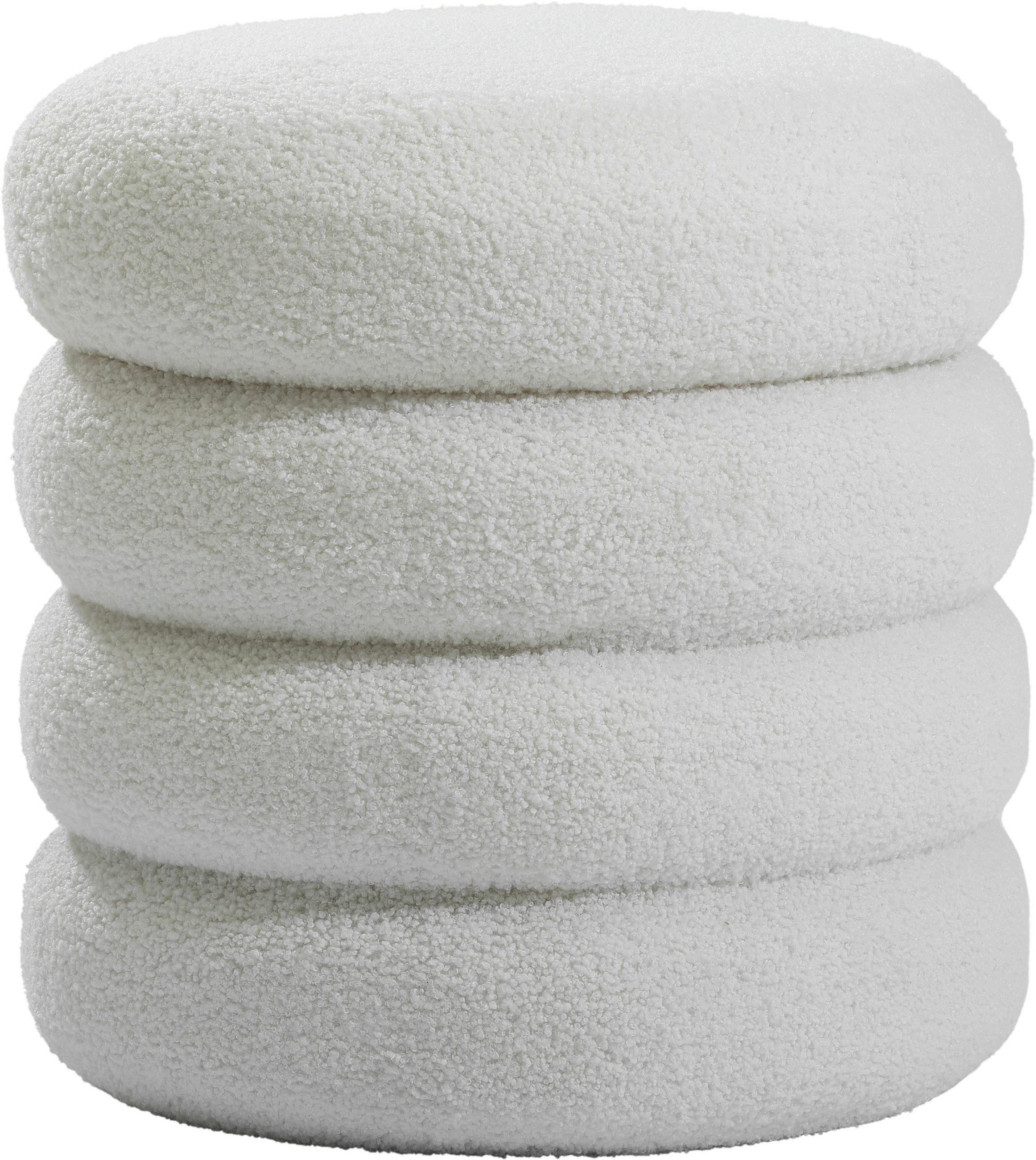 HOCKER in Textil Weiß  - Hellgrau/Weiß, Trend, Textil (41/42/41cm) - Xora