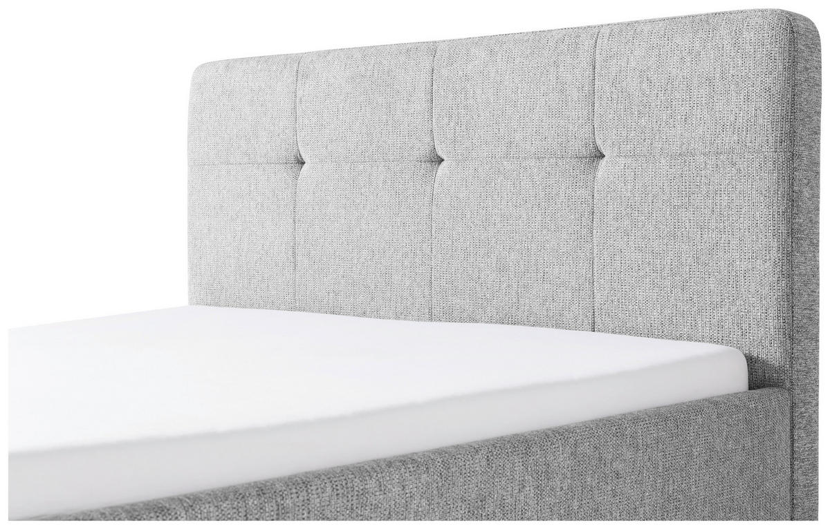POLSTERBETT 140/200 cm  in Grau  - Eichefarben/Grau, Basics, Holz/Textil (140/200cm) - Xora