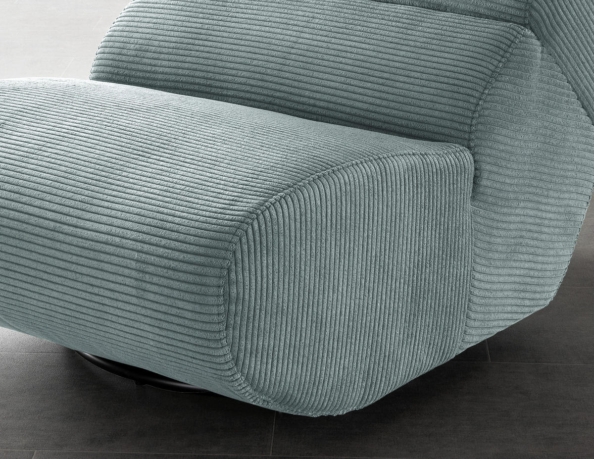 SESSEL in Cord Blaugrau  - Blaugrau/Schwarz, Design, Textil/Metall (74/85/105cm) - Livetastic